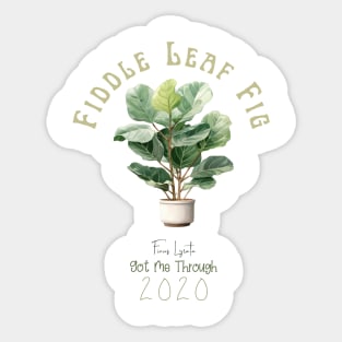 Fiddle Leaf Fig, Botanical Illustration T-Shirt | Plant Lover Tee Sticker